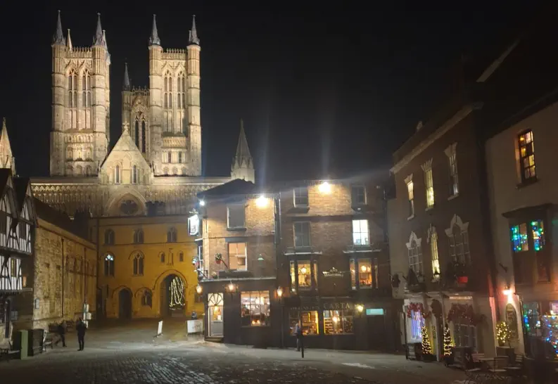 Lincoln Cathedral at night
